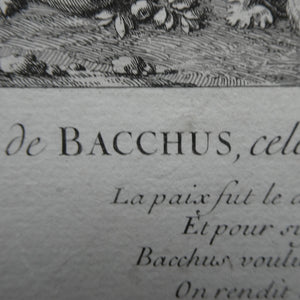 Original Antique FRENCH Etching by Claude Gillot (1673 - 1722). The Feast of the Bacchus