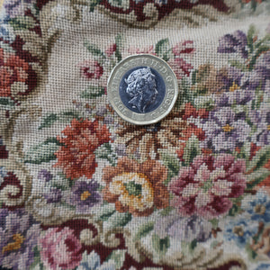 Vintage 1940s British PETIT POINT Tapestry Handbag or Evening Bag with Pink Roses Design. Excellent Condition