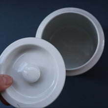 Load image into Gallery viewer, Early 20th Century Antique Grimwades White Hooped Household Jar or Canister. SAGO (in green letters)
