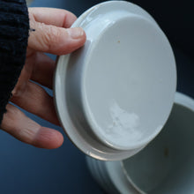 Load image into Gallery viewer, Early 20th Century Antique Grimwades White Hooped Household Jar or Canister. RICE (in green letters)
