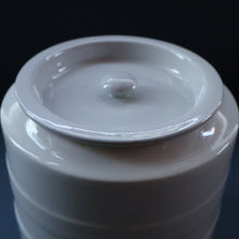 Load image into Gallery viewer, Early 20th Century Antique Grimwades White Hooped Household Jar or Canister. RICE (in green letters)
