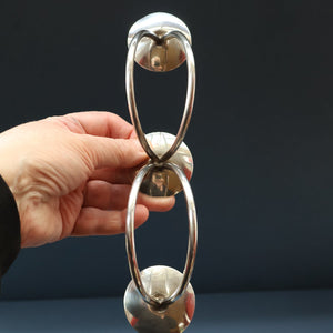 Stylish 1960s Vintage Danish Modernist Silver Plate Candle Holder. Designed by A.P. Berg