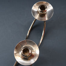Load image into Gallery viewer, Stylish 1960s Vintage Danish Modernist Silver Plate Candle Holder. Designed by A.P. Berg
