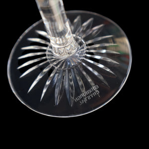 THREE GLASSES: Vintage Edinburgh Crystal Smaller WHITE WINE Glasses. SYMPHONY PATTERN. 7 1/8 inches (CODE F)