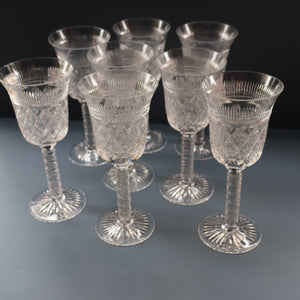 PAIR Vintage Edinburgh Crystal LARGE Red Wine Goblets. Fabulous KING JAMES Pattern. 8 1/2 inches (Code B)