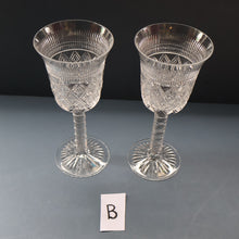 Load image into Gallery viewer, PAIR Vintage Edinburgh Crystal LARGE Red Wine Goblets. Fabulous KING JAMES Pattern. 8 1/2 inches (Code B)
