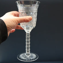 Load image into Gallery viewer, PAIR Vintage Edinburgh Crystal LARGE Red Wine Goblets. Fabulous KING JAMES Pattern. 8 1/2 inches (Code B)
