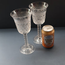Load image into Gallery viewer, PAIR Vintage Edinburgh Crystal LARGE Red Wine Goblets. Fabulous KING JAMES Pattern. 8 1/2 inches (Code B)
