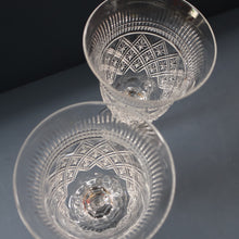Load image into Gallery viewer, PAIR Vintage Edinburgh Crystal LARGE Red Wine Goblets. Fabulous KING JAMES Pattern. 8 1/2 inches (Code B)
