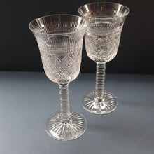 Load image into Gallery viewer, PAIR Vintage Edinburgh Crystal LARGE Red Wine Goblets. Fabulous KING JAMES Pattern. 8 1/2 inches (Code B)
