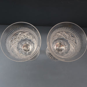 PAIR Vintage Edinburgh Crystal LARGE Water Goblets.  Fabulous KING JAMES Pattern. 9 inches (Code A)