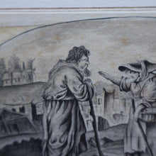 Load image into Gallery viewer, Rare 18th Century Drawing: The Sad Historian of the Pensive Plain (Illustration to Oliver Goldsmith's Poem). Pen and Grey Wash on Paper
