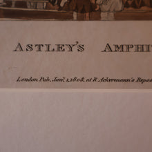 Load image into Gallery viewer, "ASTLEY'S AMPHITHEATRE" (1808). Engraved by John Hill; after Rowlandson and Pugin
