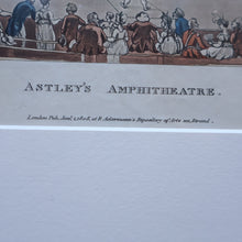 Load image into Gallery viewer, "ASTLEY'S AMPHITHEATRE" (1808). Engraved by John Hill; after Rowlandson and Pugin

