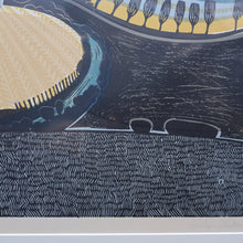 Load image into Gallery viewer, LARGE 1960s Linocut by GRAHAM CLARKE (b. 1944). Entitled "Behind Shoreham". Pencil Signed
