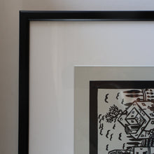 Load image into Gallery viewer, SCOTTISH ART. Jane Hyslop (RSA). Linocut of the town of San Gimignano, Tuscany
