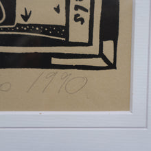 Load image into Gallery viewer, SCOTTISH ART. Jane Hyslop (RSA). Linocut Entitled: Map of Midlothian. ARTIST'S PROOF. Framed
