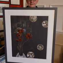 Load image into Gallery viewer, SCOTTISH ART: Rare Screenprint by Bel Cowie Entitled "Minoan Poppies" . Signed and dated 1981. FRAMED
