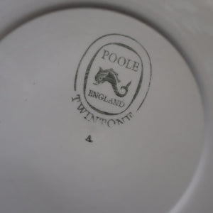 Selection of 1950s Poole Twintone Tablewares LIME GREEN AND SEAGULL. Four Trios, Large Side Plate & Milk and Sugar Jug
