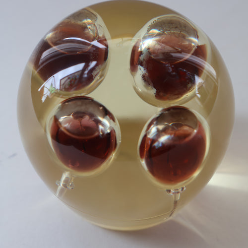 Vintage MIDTON CRAFTS 1970s SCOTTISH Acrylic Paperweight with Bubble Inclusions