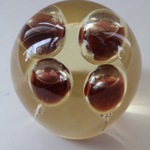 Vintage MIDTON CRAFTS 1970s SCOTTISH Acrylic Paperweight with Bubble Inclusions