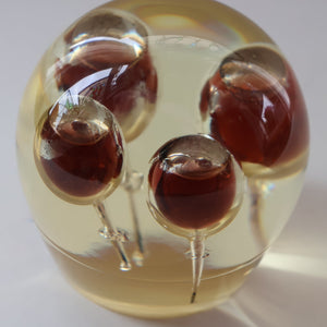Vintage MIDTON CRAFTS 1970s SCOTTISH Acrylic Paperweight with Bubble Inclusions
