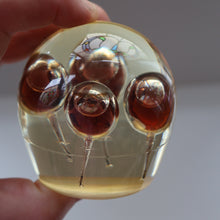 Load image into Gallery viewer, Vintage MIDTON CRAFTS 1970s SCOTTISH Acrylic Paperweight with Bubble Inclusions
