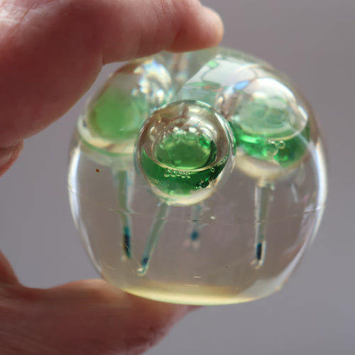 Vintage MIDTON CRAFTS 1970s SCOTTISH Acrylic Paperweight with Bubble Inclusions