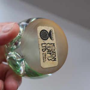 Vintage MIDTON CRAFTS 1970s SCOTTISH Acrylic Paperweight with Bubble Inclusions
