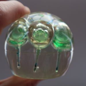Vintage MIDTON CRAFTS 1970s SCOTTISH Acrylic Paperweight with Bubble Inclusions