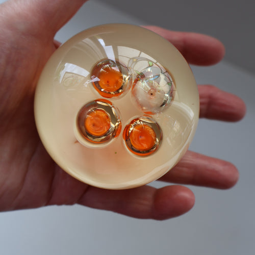 Vintage MIDTON CRAFTS 1970s SCOTTISH Acrylic Paperweight with Bubble Inclusions