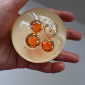 Vintage MIDTON CRAFTS 1970s SCOTTISH Acrylic Paperweight with Bubble Inclusions