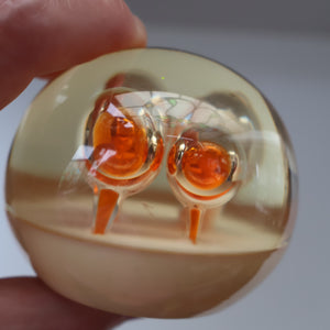 Vintage MIDTON CRAFTS 1970s SCOTTISH Acrylic Paperweight with Bubble Inclusions