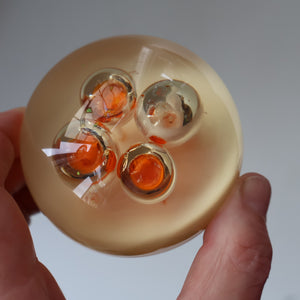 Vintage MIDTON CRAFTS 1970s SCOTTISH Acrylic Paperweight with Bubble Inclusions