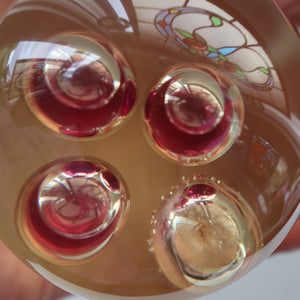 Vintage MIDTON CRAFTS 1970s SCOTTISH Acrylic Paperweight with Bubble Inclusions