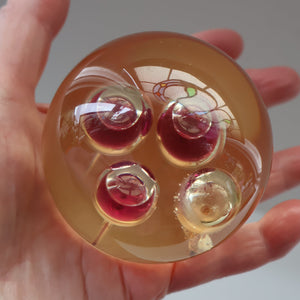 Vintage MIDTON CRAFTS 1970s SCOTTISH Acrylic Paperweight with Bubble Inclusions