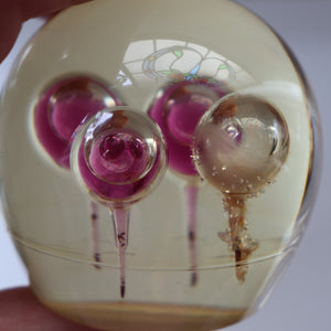 Vintage MIDTON CRAFTS 1970s SCOTTISH Acrylic Paperweight with Bubble Inclusions