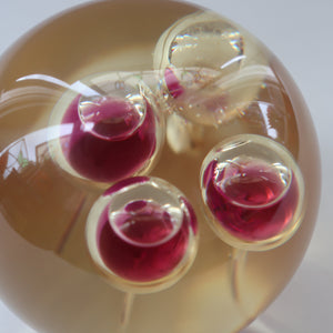 Vintage MIDTON CRAFTS 1970s SCOTTISH Acrylic Paperweight with Bubble Inclusions