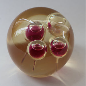 Vintage MIDTON CRAFTS 1970s SCOTTISH Acrylic Paperweight with Bubble Inclusions