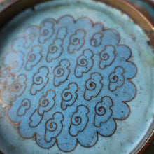 Load image into Gallery viewer, SMALLER Antique Chinese Cloisonne Shallow Bowl with Five-Toed Dragon and Flaming Pearl. 5 1/2 inches
