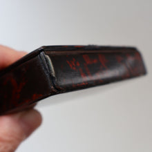 Load image into Gallery viewer, Papier Mâché Snuff Box with Faux Red &amp; Black Marblished Finish. Inscribed in gold: HELP YOURSELF
