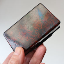 Load image into Gallery viewer, Papier Mâché Snuff Box with Faux Red &amp; Black Marblished Finish. Inscribed in gold: HELP YOURSELF
