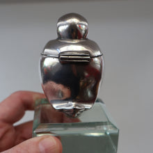 Load image into Gallery viewer, Rare 1920s ART DECO WMF Duck Inkwell on Faceted Clear Crystal Base 
