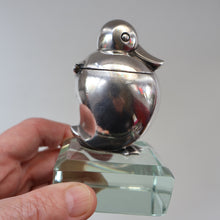 Load image into Gallery viewer, Rare 1920s ART DECO WMF Duck Inkwell on Faceted Clear Crystal Base 
