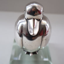 Load image into Gallery viewer, Rare 1920s ART DECO WMF Duck Inkwell on Faceted Clear Crystal Base 
