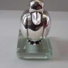 Load image into Gallery viewer, Rare 1920s ART DECO WMF Duck Inkwell on Faceted Clear Crystal Base 
