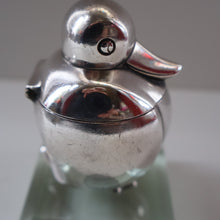 Load image into Gallery viewer, Rare 1920s ART DECO WMF Duck Inkwell on Faceted Clear Crystal Base 
