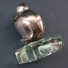 Load image into Gallery viewer, Rare 1920s ART DECO WMF Duck Inkwell on Faceted Clear Crystal Base 
