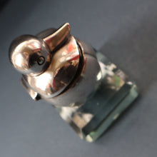 Load image into Gallery viewer, Rare 1920s ART DECO WMF Duck Inkwell on Faceted Clear Crystal Base 
