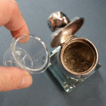 Load image into Gallery viewer, Rare 1920s ART DECO WMF Duck Inkwell on Faceted Clear Crystal Base 
